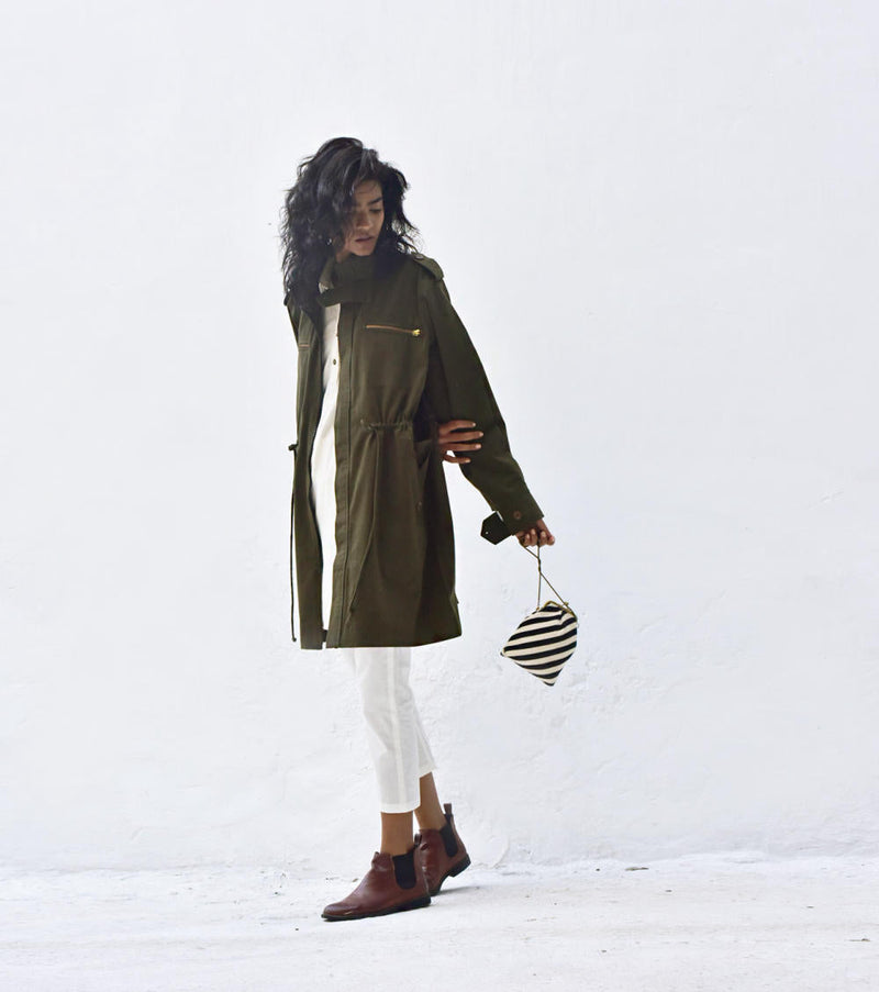 Olive Parka Jacket Jackets & Overlays by Khara Kapas for women Worldwide