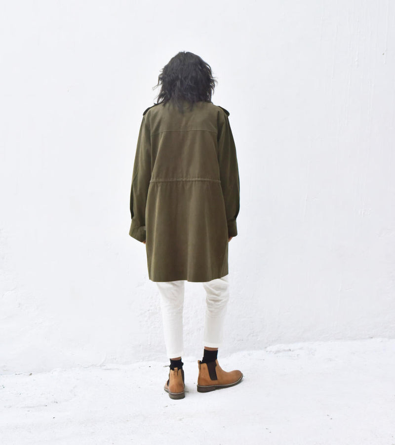 Olive Parka Jacket Jackets & Overlays by Khara Kapas for women Worldwide