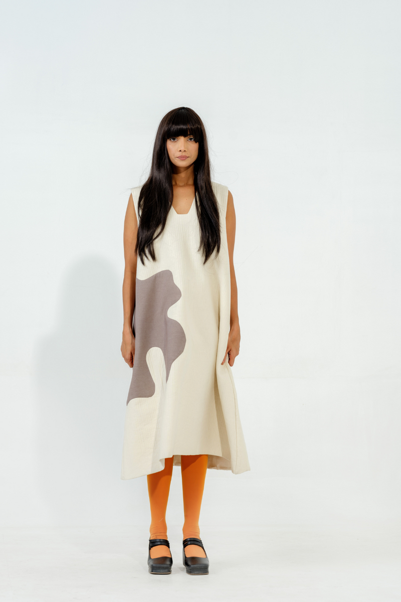 Oolong Dress cotton matty dresses by Stoique in natural, grey for women Worldwide