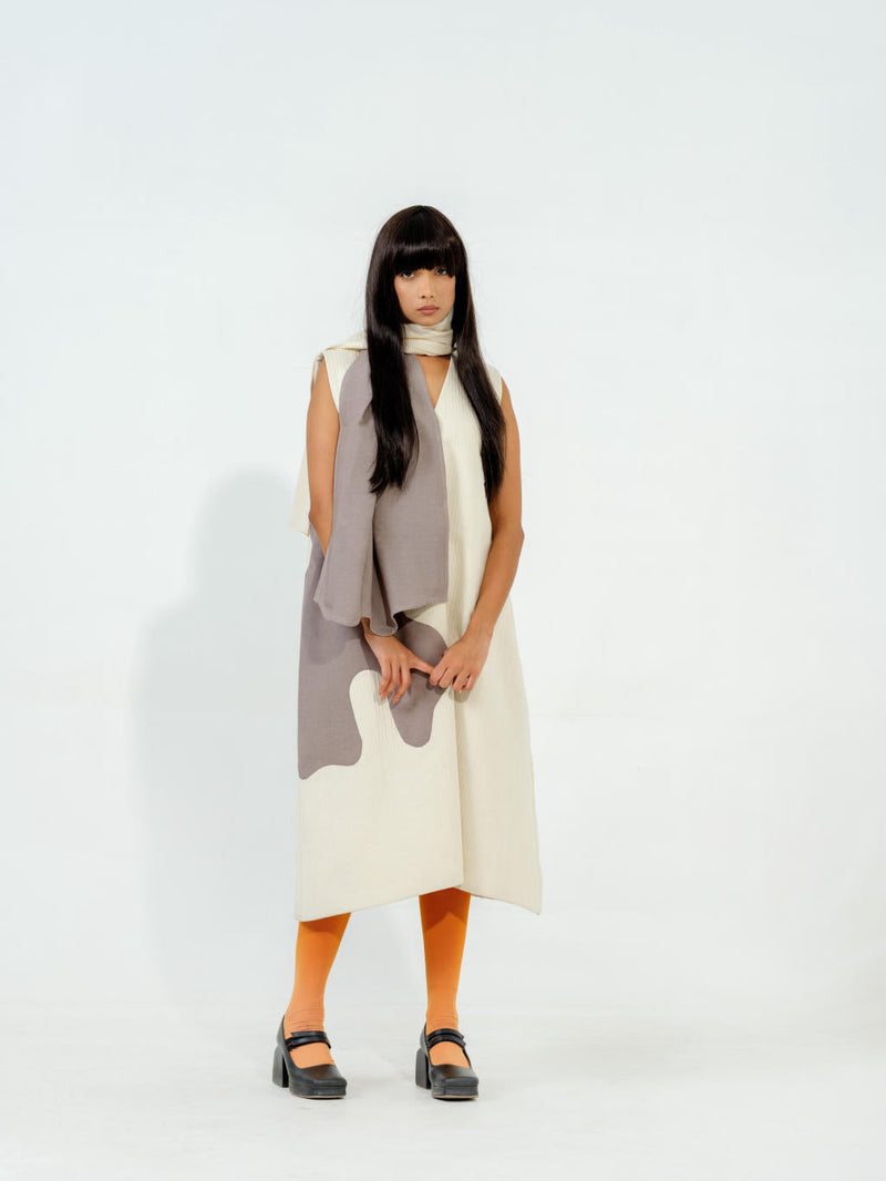 Oolong Dress cotton matty dresses by Stoique in natural, grey for women Worldwide