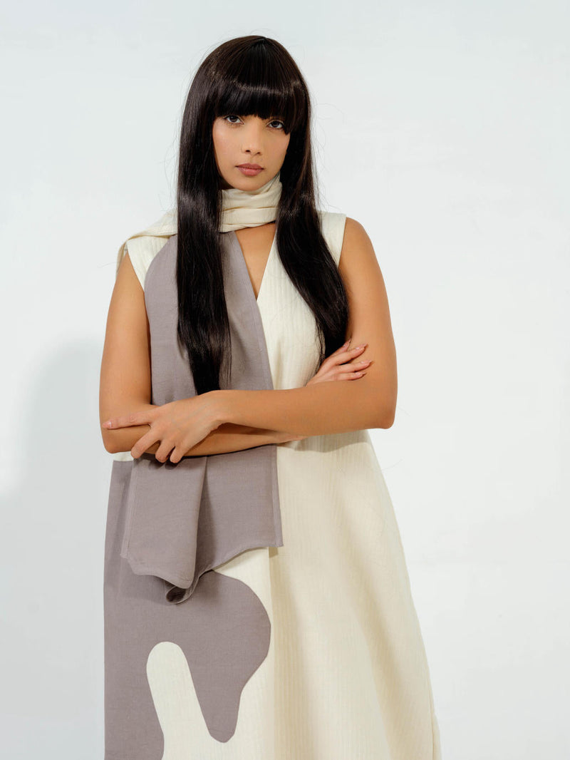 Oolong Dress cotton matty dresses by Stoique in natural, grey for women Worldwide