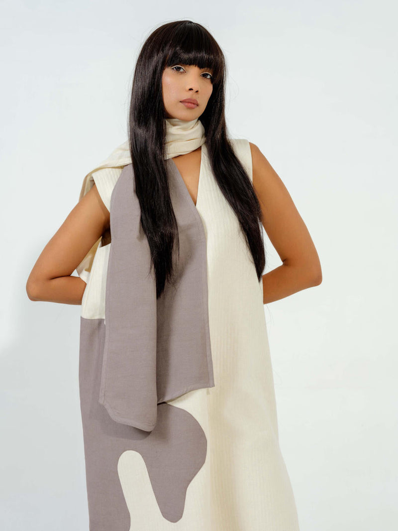 Oolong Dress cotton matty dresses by Stoique in natural, grey for women Worldwide