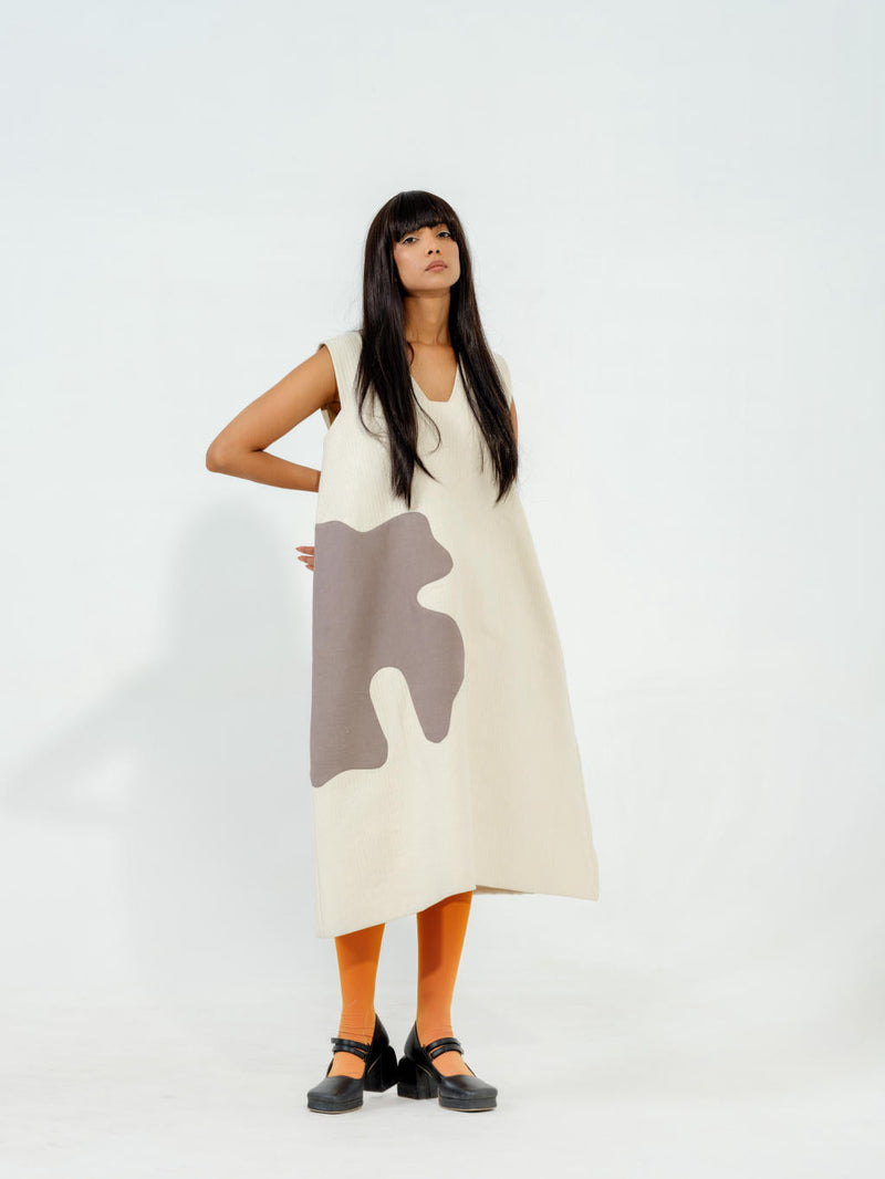 Oolong Dress cotton matty dresses by Stoique in natural, grey for women Worldwide