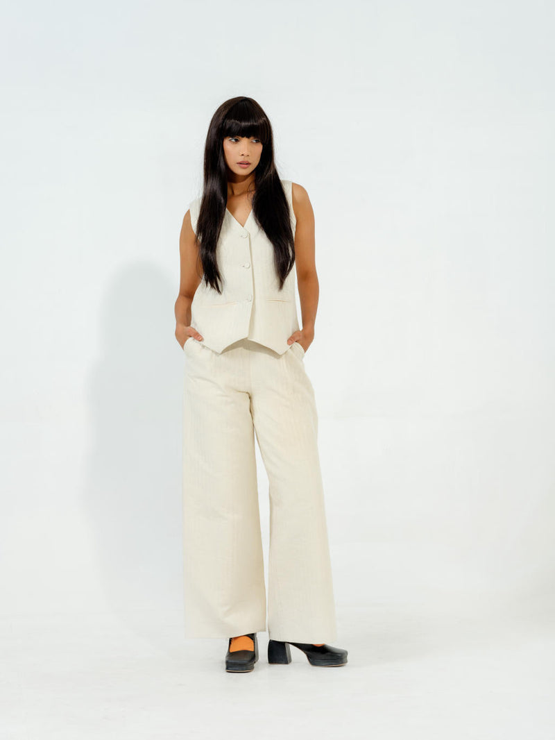 Oolong Pants cotton matty pants/trousers by Stoique in grey for women Worldwide