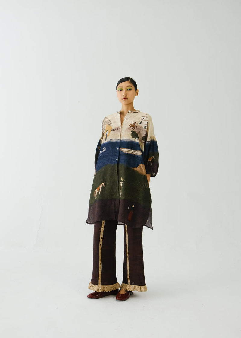 Oracle Set-Village Print + Ruffled Pant by CORD for women Worldwide