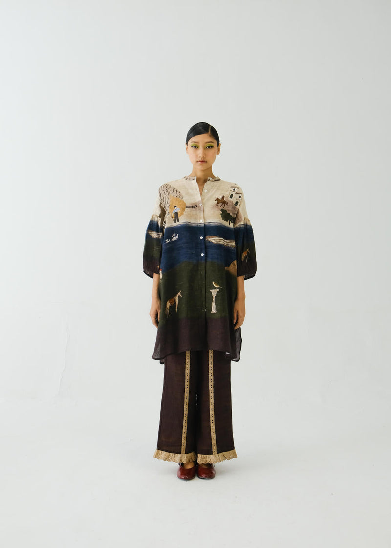 Oracle Set-Village Print + Ruffled Pant by CORD for women Worldwide