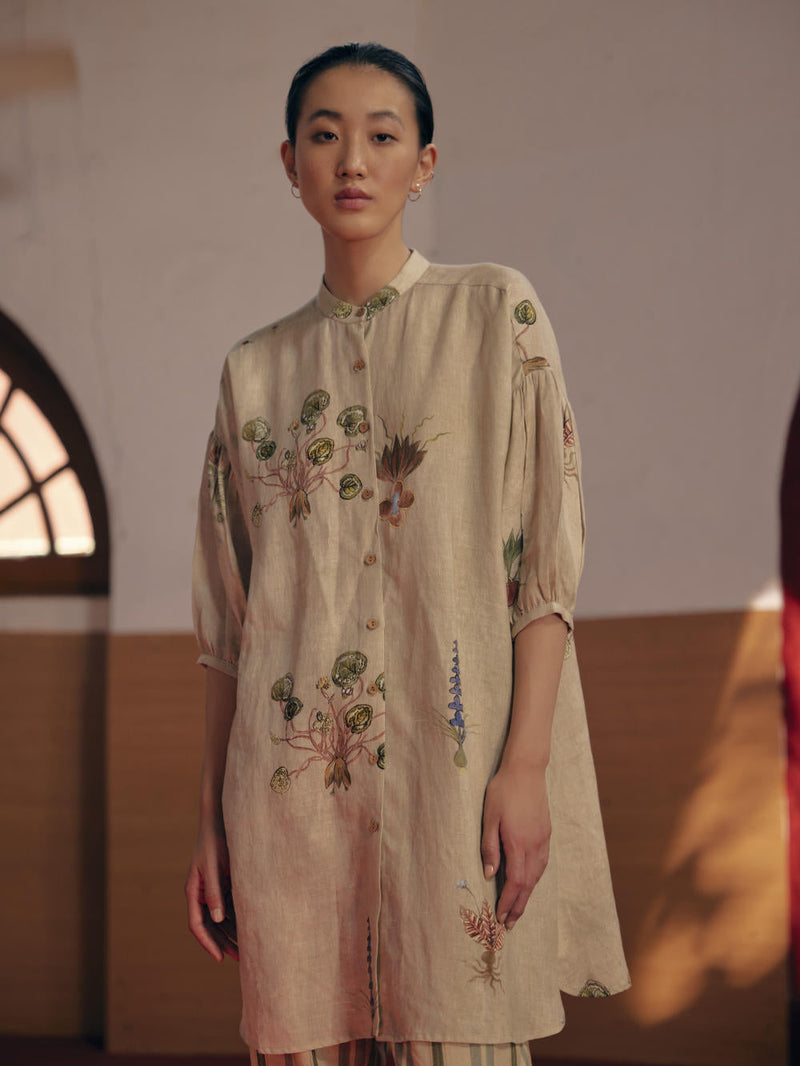 Oracle Tunic - Botanical Ivory Dress by CORD in ivory for women Worldwide