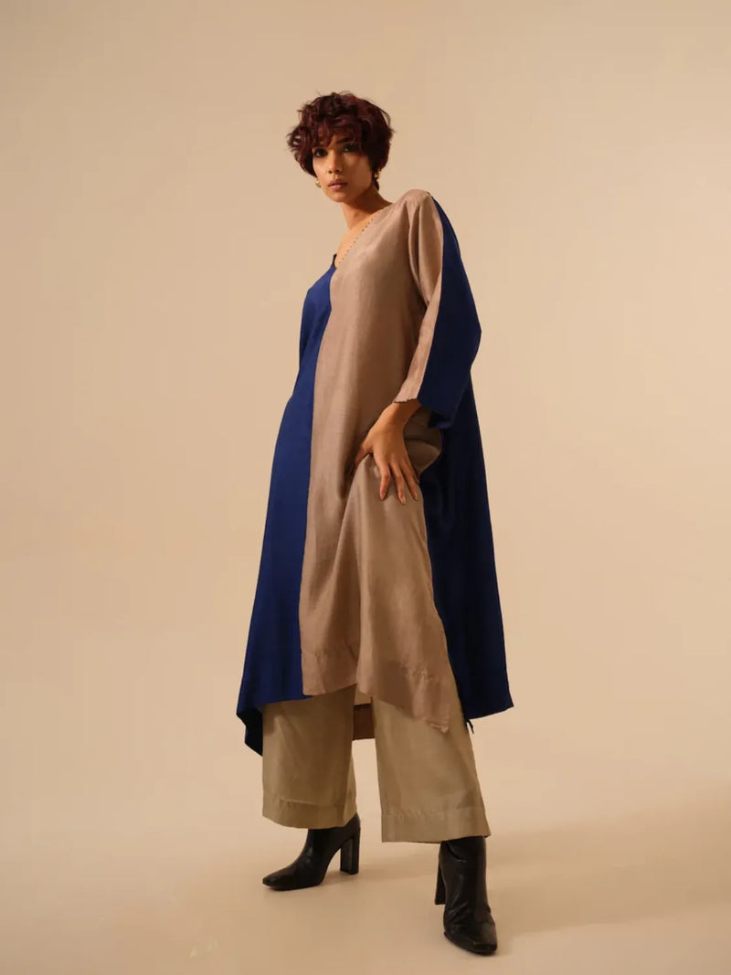 Oregano Pants-Grey mysore silk pants/trousers by Stoique in grey for women Worldwide