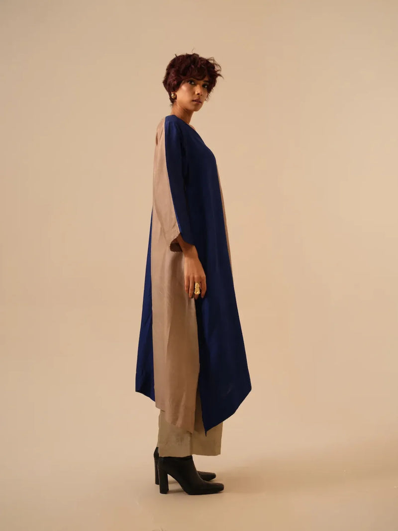 Oregano Pants-Grey mysore silk pants/trousers by Stoique in grey for women Worldwide