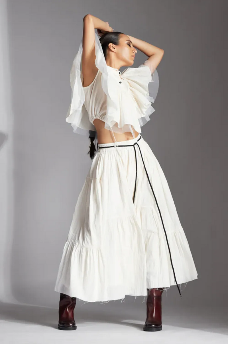 Ori Shirt-White cotton by Chola in white color for women Worldwide