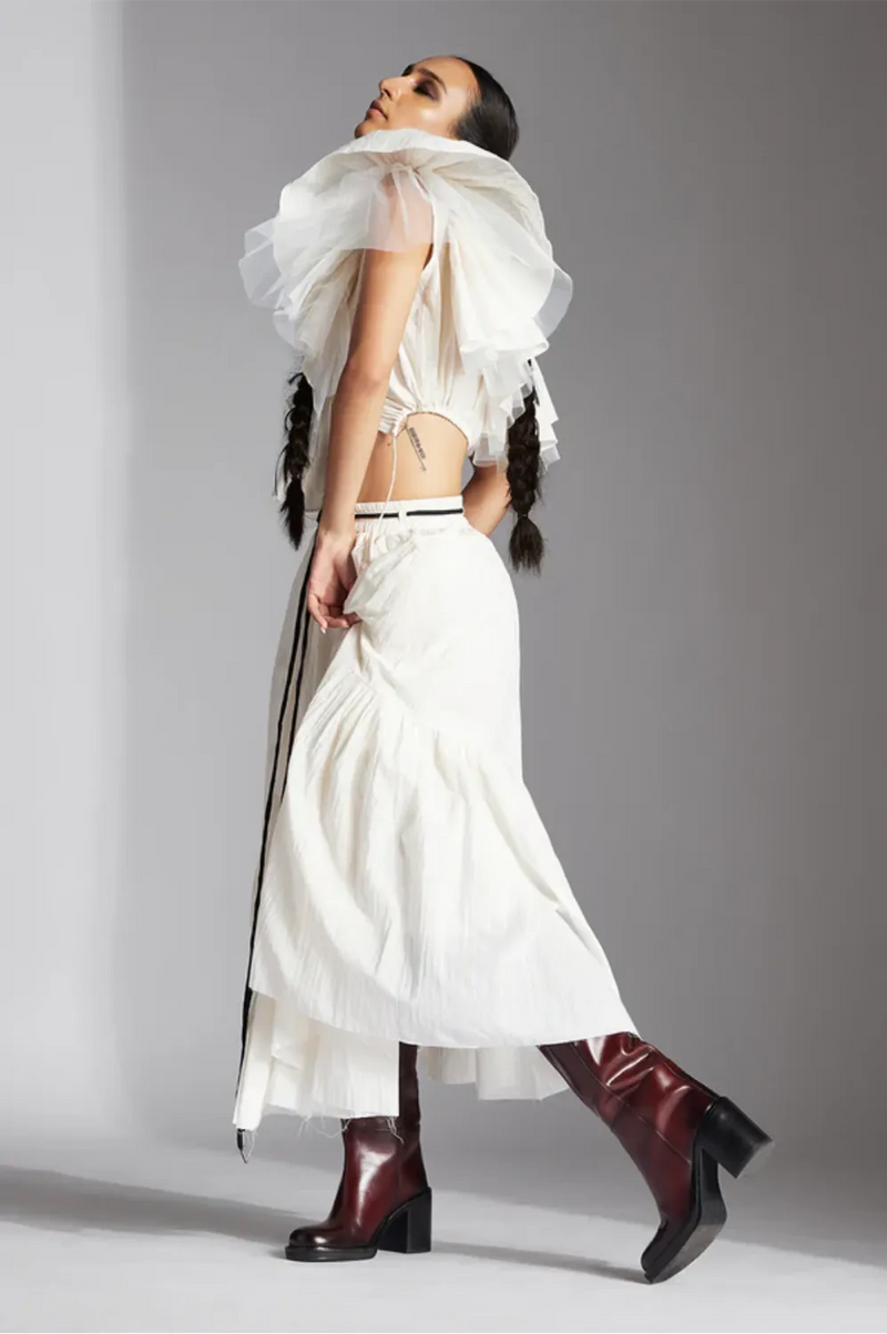 Ori Shirt-White cotton by Chola in white color for women Worldwide