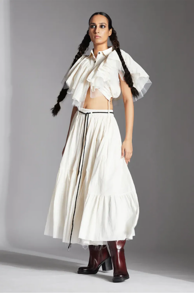 Ori Shirt-White cotton by Chola in white color for women Worldwide