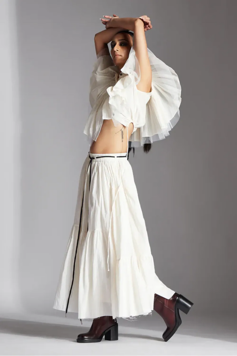 Ori Shirt-White cotton by Chola in white color for women Worldwide