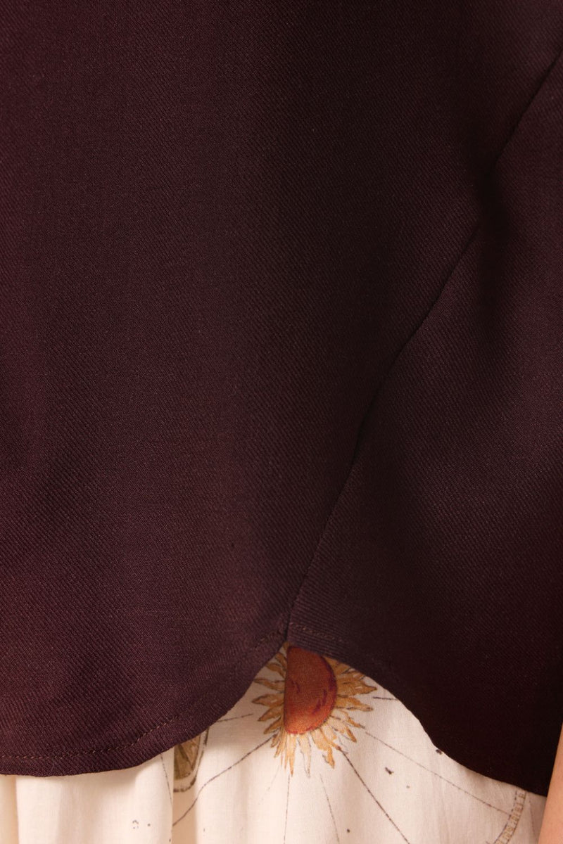 Orion Wine Silk Top silk by The Summer House for women Worldwide