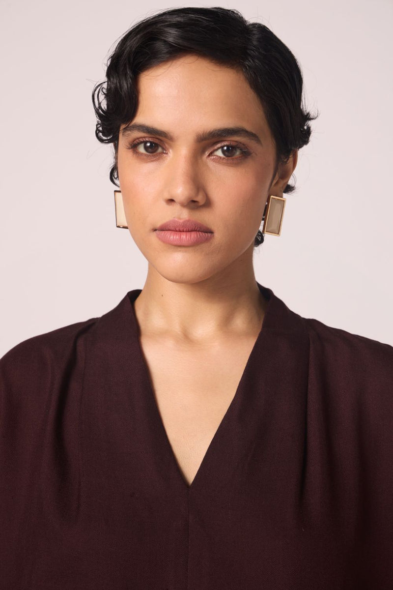 Orion Wine Silk Top silk by The Summer House for women Worldwide
