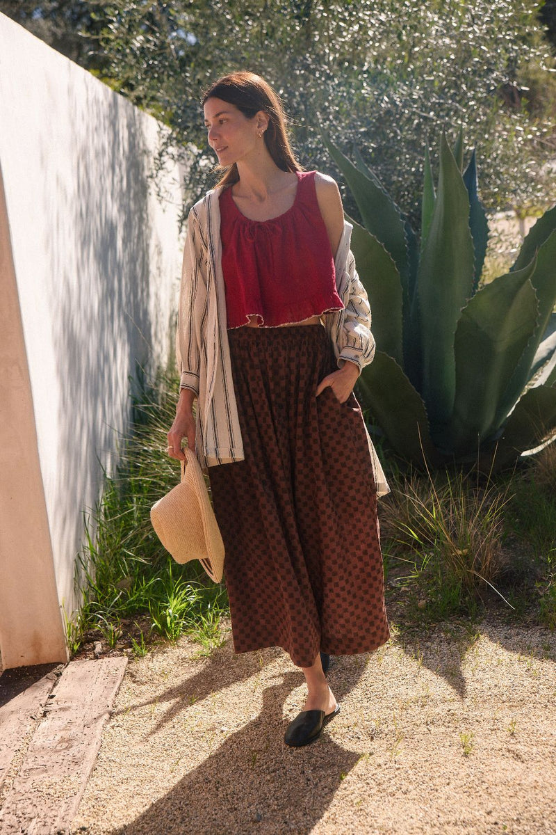 Oxford Skirt – Cocoa Organic Cotton