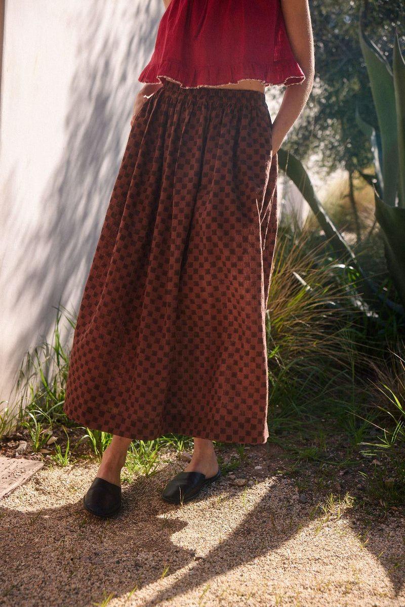 Oxford Skirt – Cocoa Organic Cotton