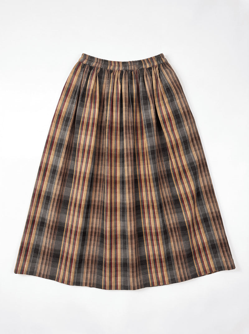 Oxford Skirt-Retro Checkered handwoven cotton skirt by World of Crow in multi-color for women Worldwide