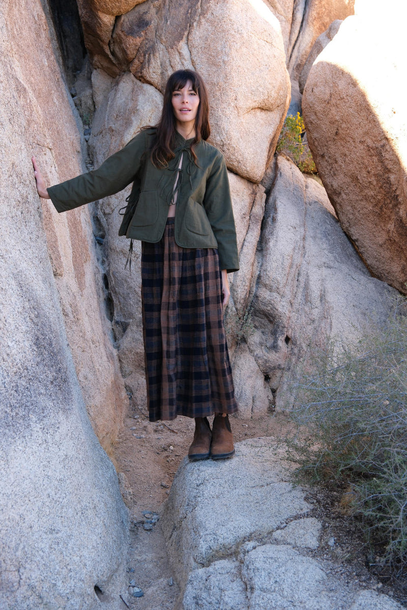 Oxford skirt cotton by World of Crow in multi color for women Worldwide