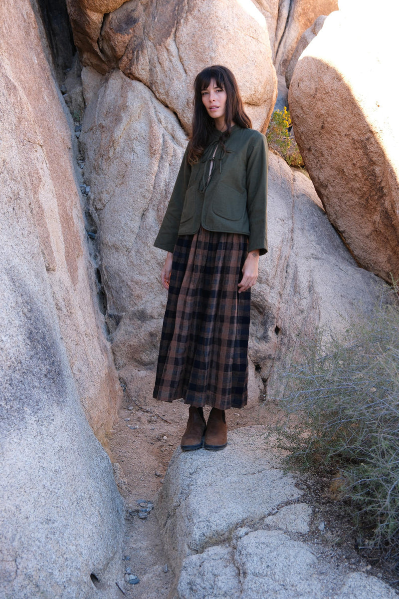 Oxford skirt cotton by World of Crow in multi color for women Worldwide