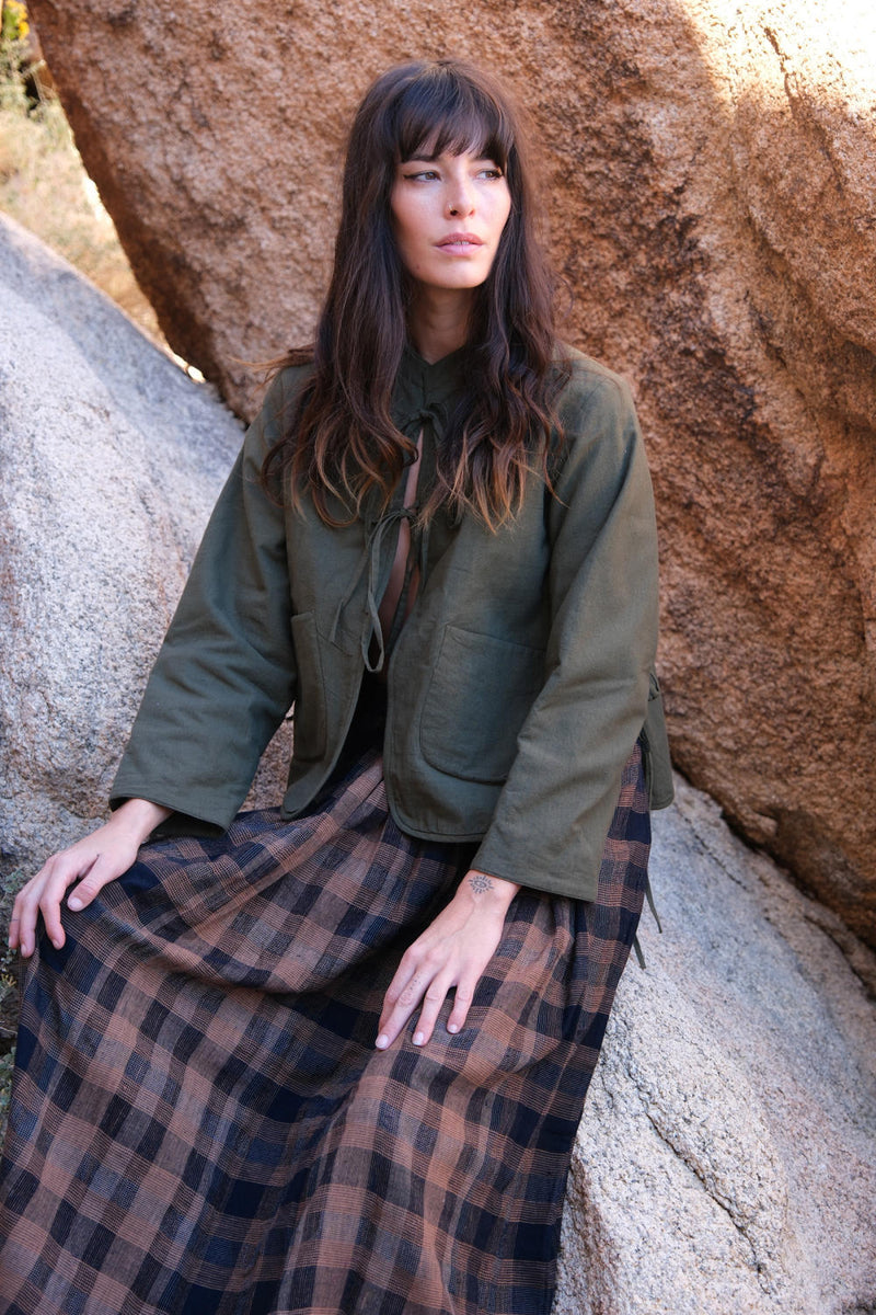 Oxford skirt cotton by World of Crow in multi color for women Worldwide