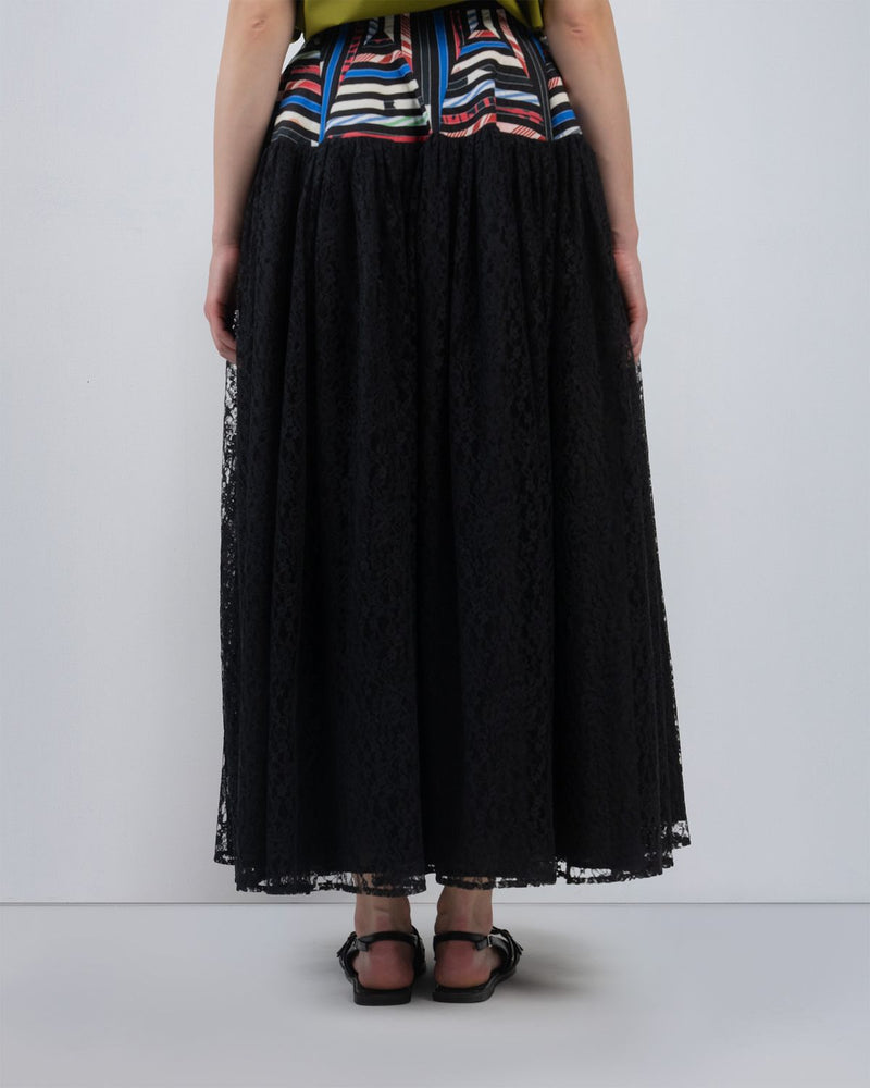 PAGODA PEPLUM SKIRT - Multicolour + Black skirt by Leh Studios in multicolour for women Worldwide