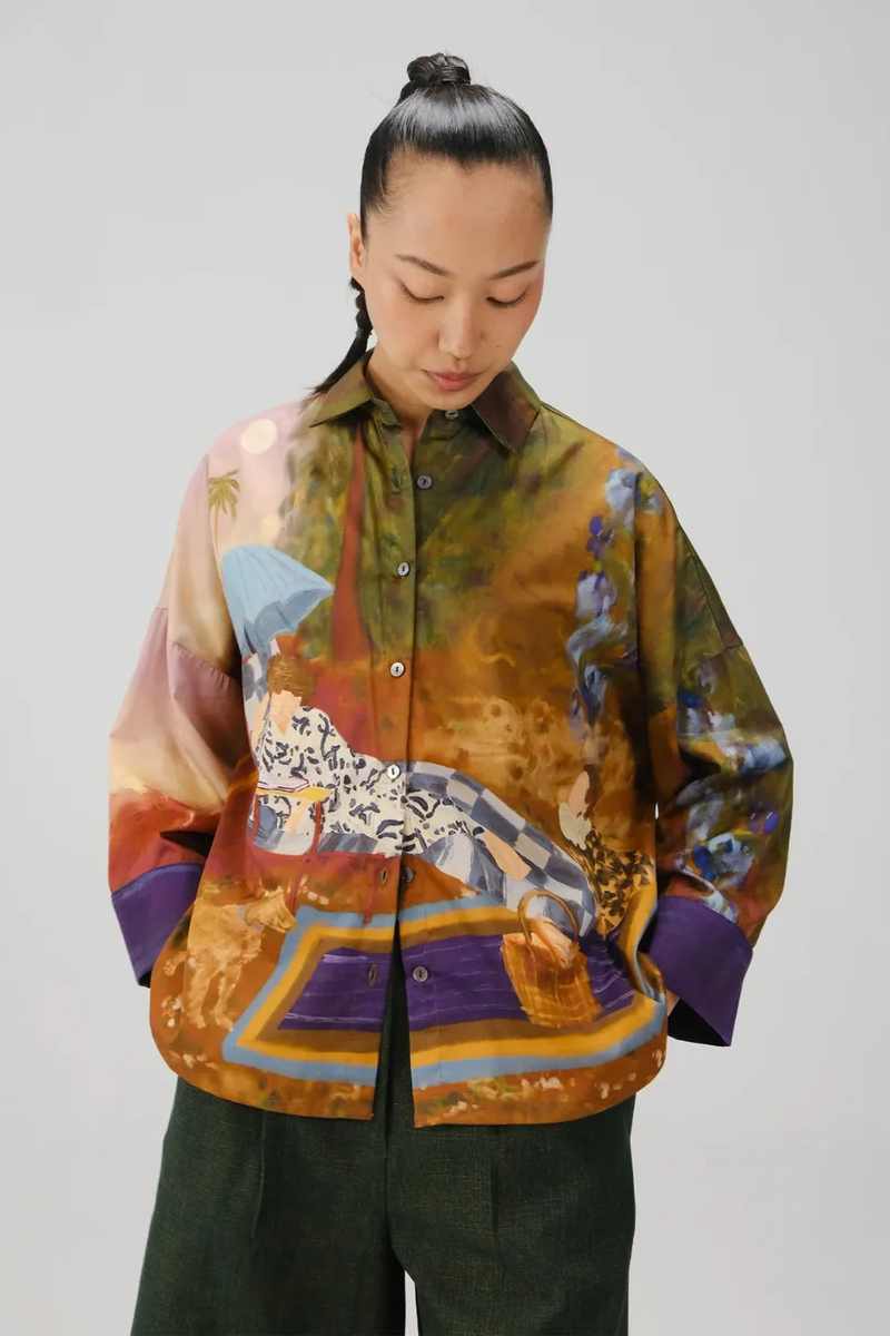 Panel Shirt - Lakeside satin by CORD for women Worldwide