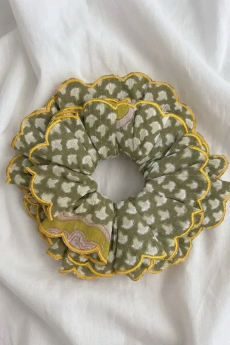 Panna Scallop Scrunchie cotton by JodiLife for women Worldwide