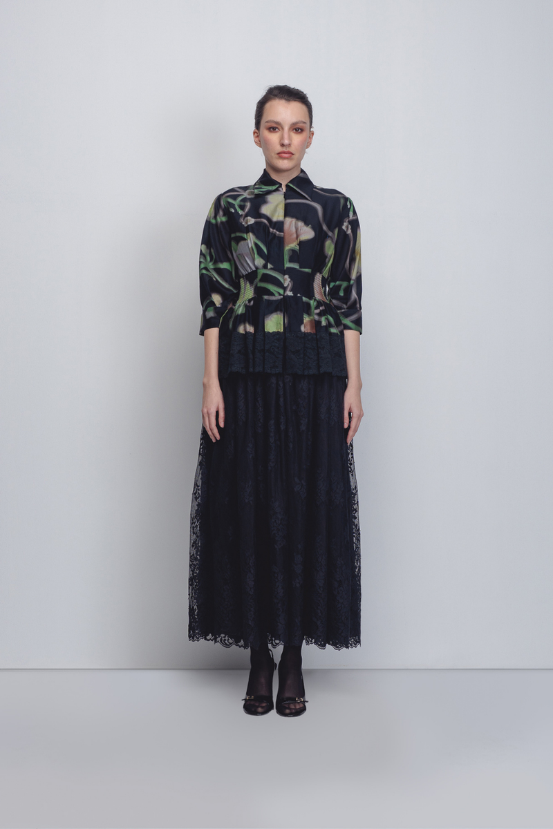 Paron Print Ame Dress - Paron Print + Black by Leh Studios in black color for women Worldwide