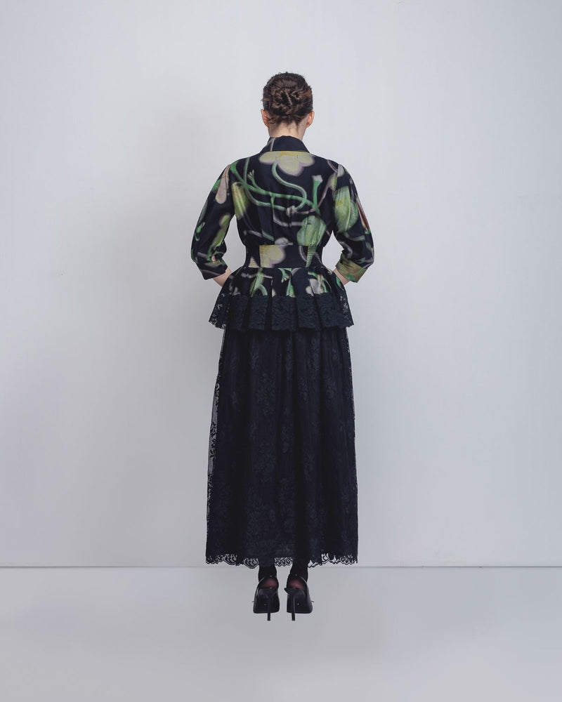 Paron Print Ame Dress - Paron Print + Black by Leh Studios in black color for women Worldwide