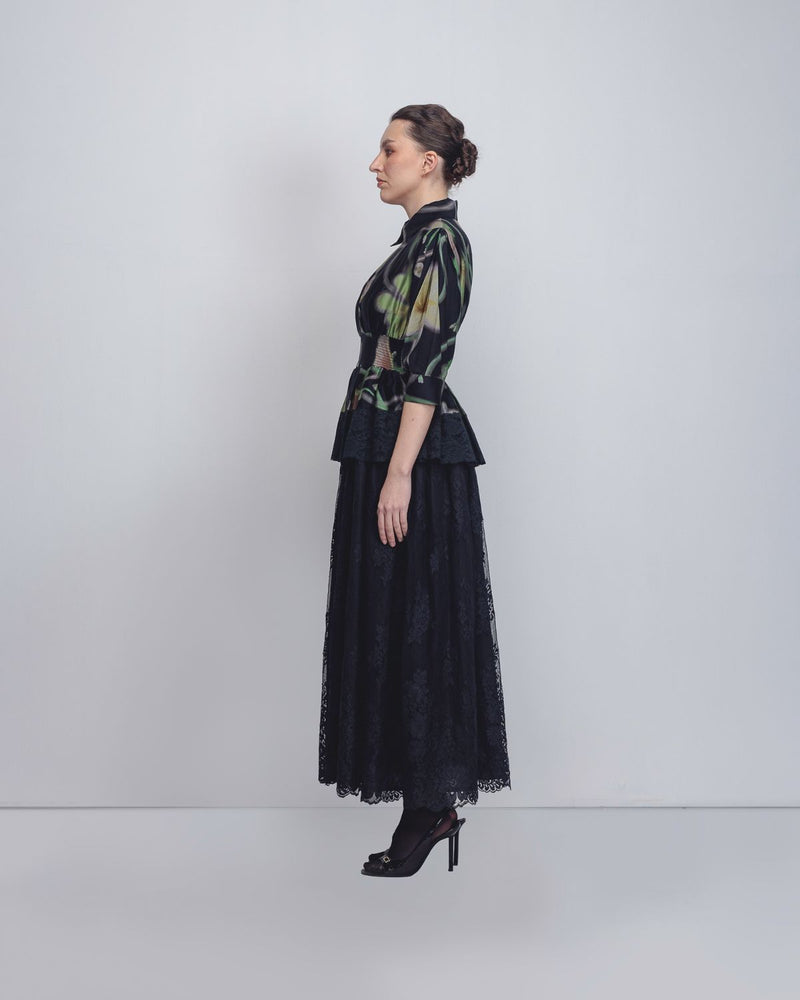 Paron Print Ame Dress - Paron Print + Black by Leh Studios in black color for women Worldwide