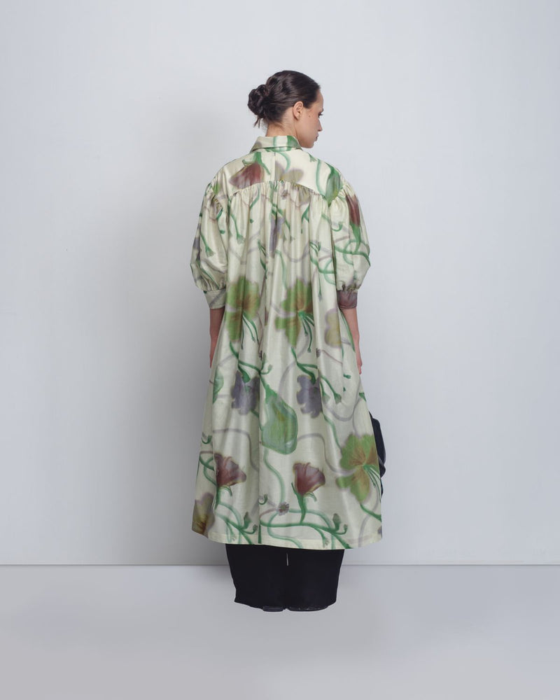 Paron Print Drop Shirt Dress - Paron Print in Mint cotton by Leh Studios for women Worldwide