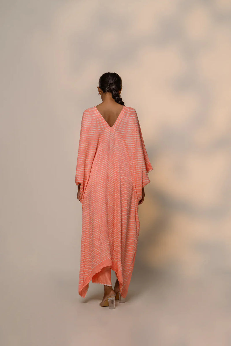 SAKURA SET-PEACH silk by Dyelogue in peach color for women Worldwide
