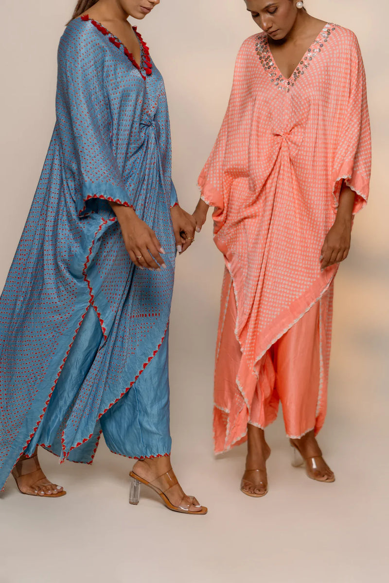 SAKURA SET-PEACH silk by Dyelogue in peach color for women Worldwide