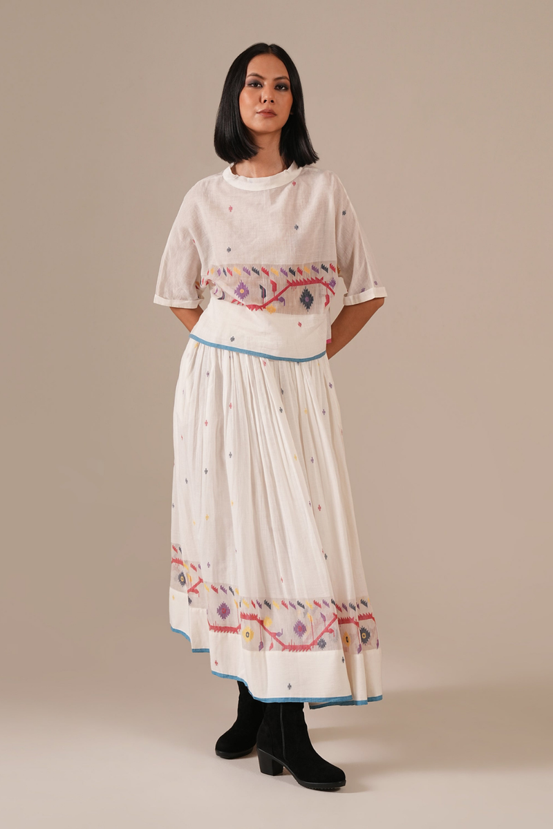 PEARL DEW SET 100% cotton by Indigo Dreams in white color for women Worldwide