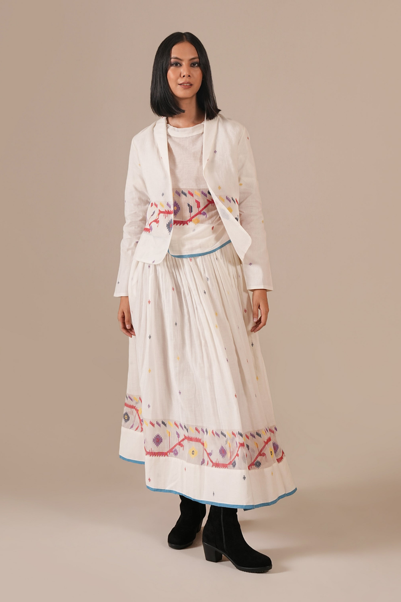 PEARL SONG SET 100% cotton by Indigo Dreams in white color for women Worldwide