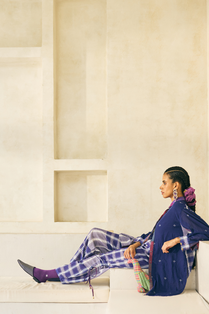 Peter Shirt cotton by SWATTI KAPOOR in purple color for women Worldwide