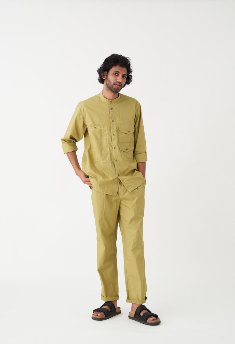 DOUBLE POCKET SHIRT CO-ORD - MOSS GREEN