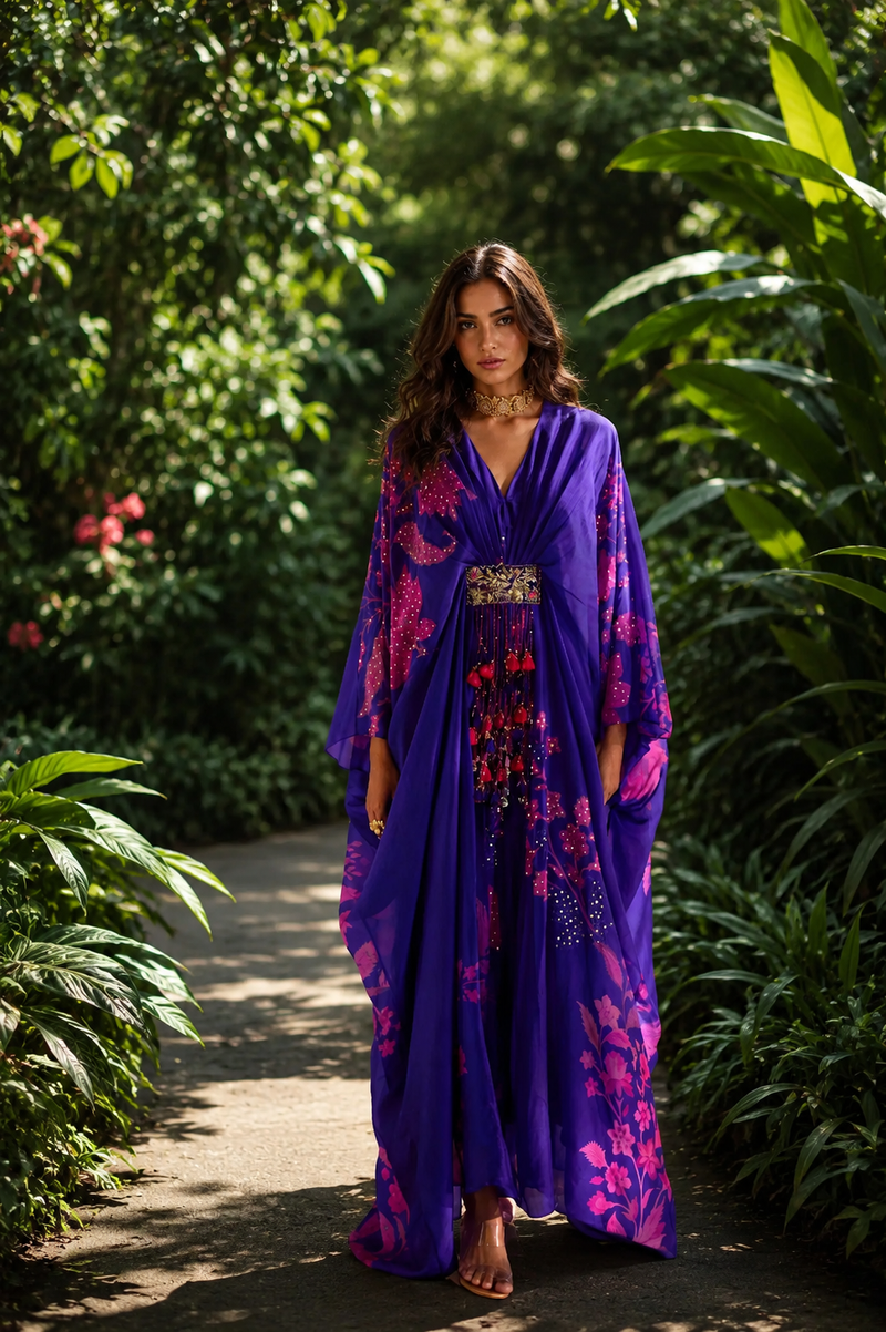 PH-2835 Ena Kaftan organza by Paulmi & Harsh for women Worldwide
