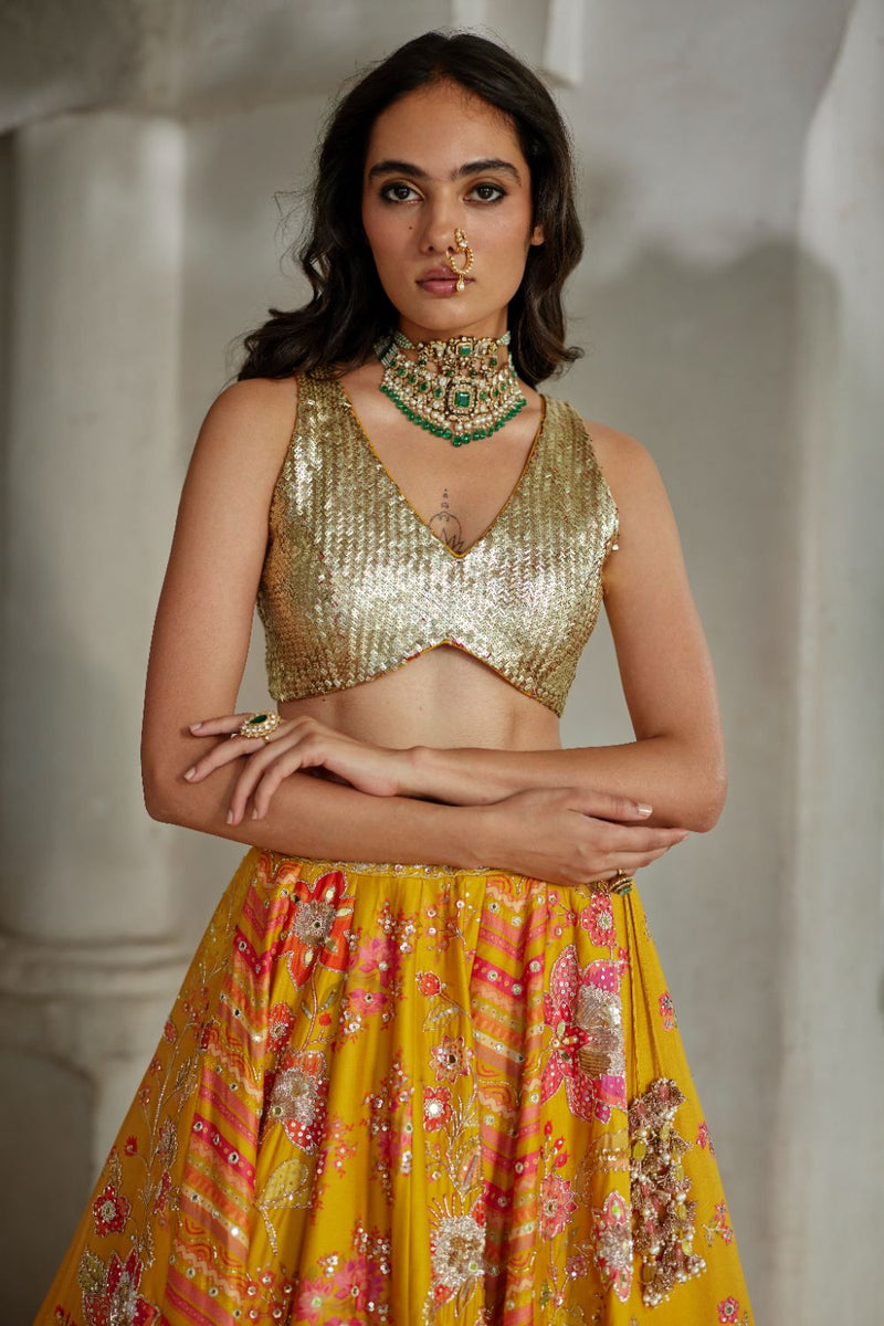 PH-2892 Naru Lehenga Set mul by Paulmi & Harsh in multi color for women Worldwide