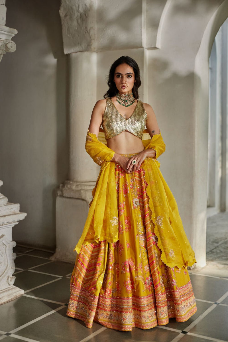 PH-2892 Naru Lehenga Set mul by Paulmi & Harsh in multi color for women Worldwide
