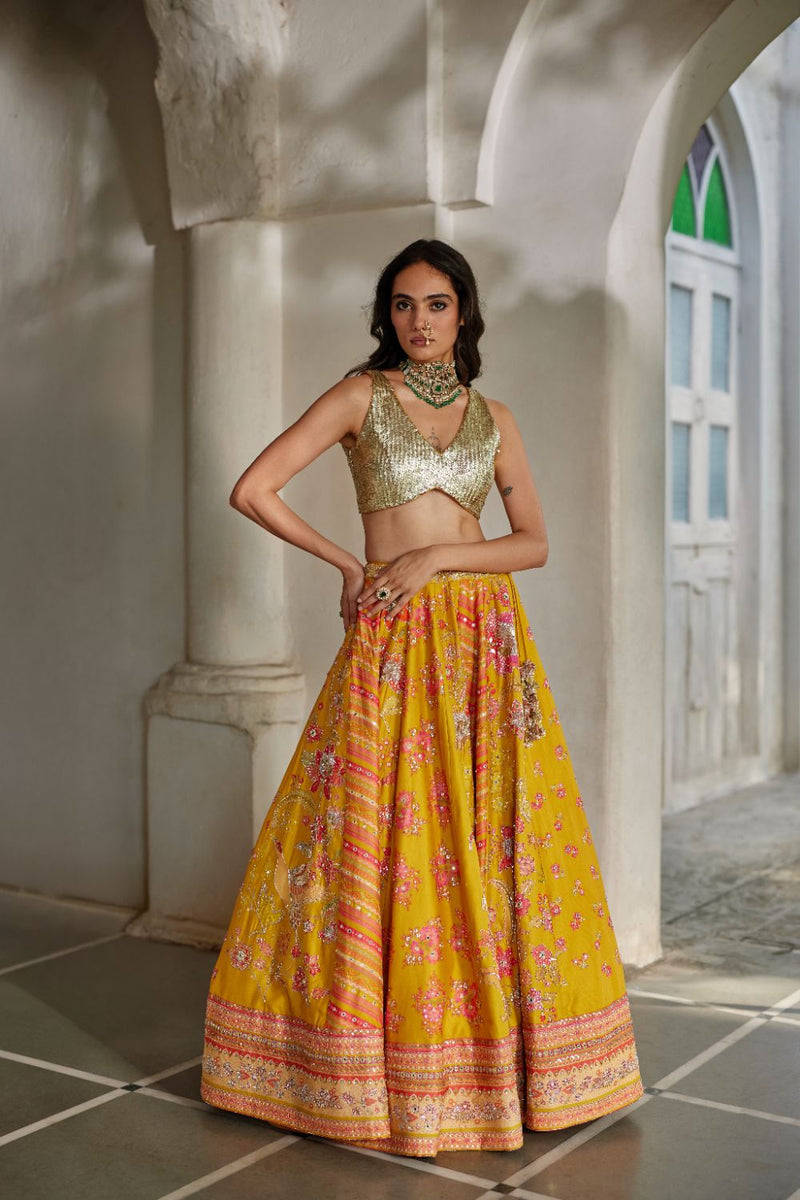 PH-2892 Naru Lehenga Set mul by Paulmi & Harsh in multi color for women Worldwide