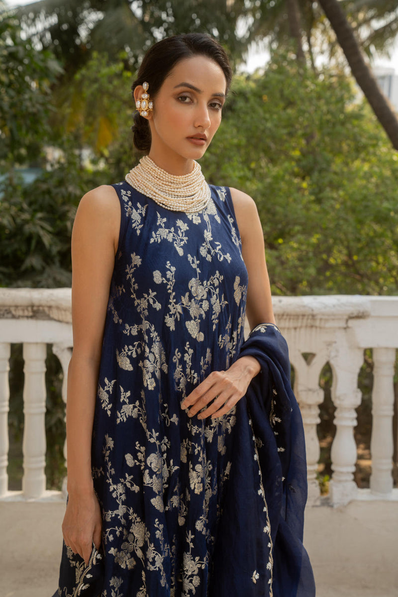 PH-3062 Kurta Set-Blue by Paulmi & Harsh in blue color for women Worldwide