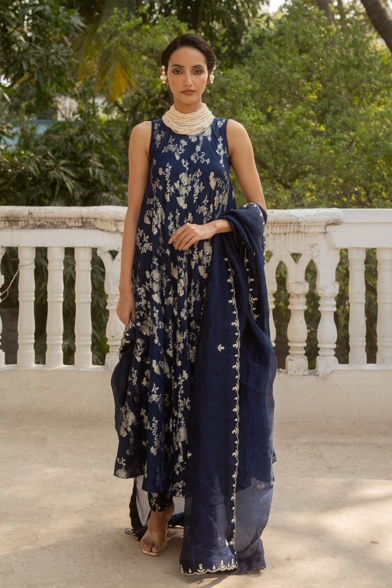 PH-3062 Kurta Set-Blue by Paulmi & Harsh in blue color for women Worldwide