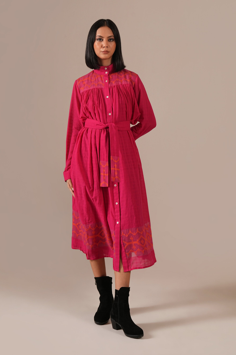 PINK DUSK DRESS 100% cotton by Indigo Dreams in pink color for women Worldwide