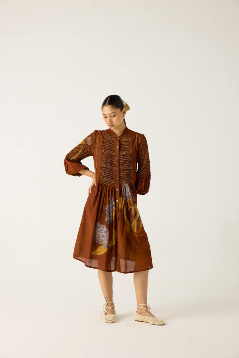 PORTO DRESS-FOLIAGE cotton by CORD in multi for women Worldwide