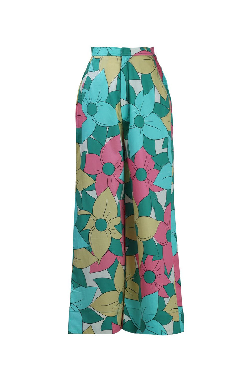 Big Floral Trouser cotton by Kritika Murarka in multi color for women Worldwide