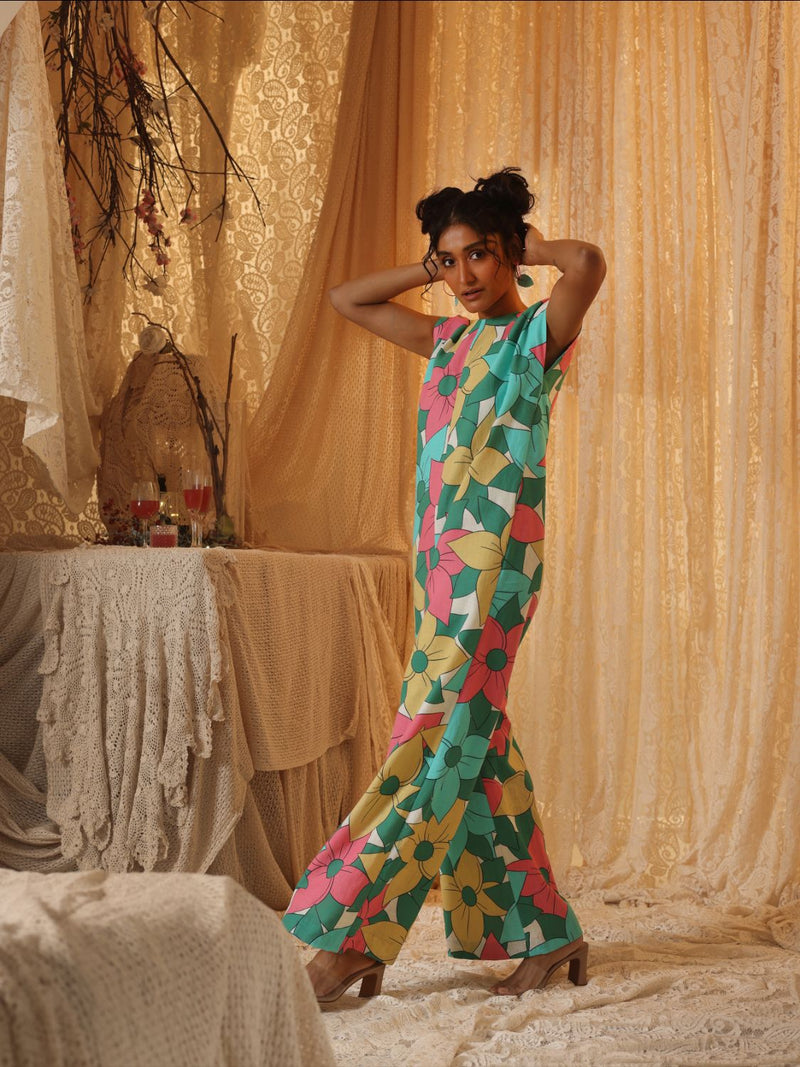 Big Floral Jumpsuit mul by Kritika Murarka in multi color for women Worldwide