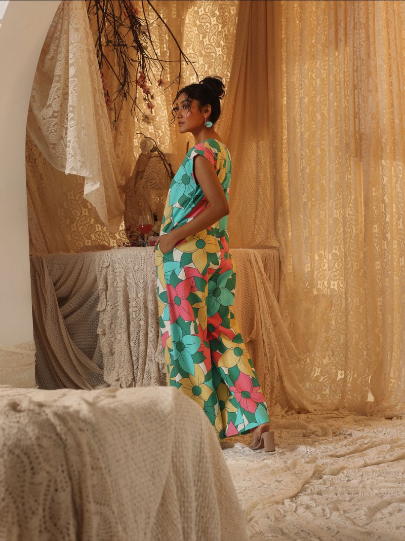 Big Floral Jumpsuit mul by Kritika Murarka in multi color for women Worldwide