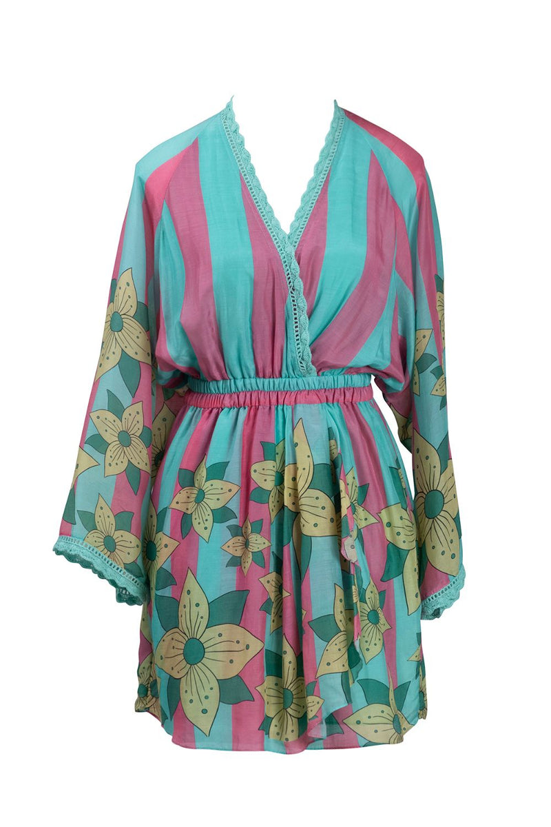 Pink Blue Stripe Jumper silk by Kritika Murarka in blue color for women Worldwide